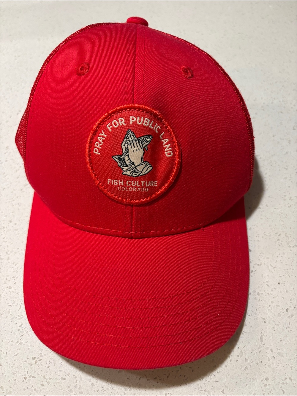 Red 'Pray for Public Land' Trucker Hat